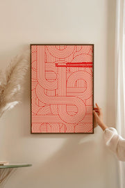 Quadro Decorativo Multicolor com Moldura de Madeira Maciça - Impressão Digital 33x48cm