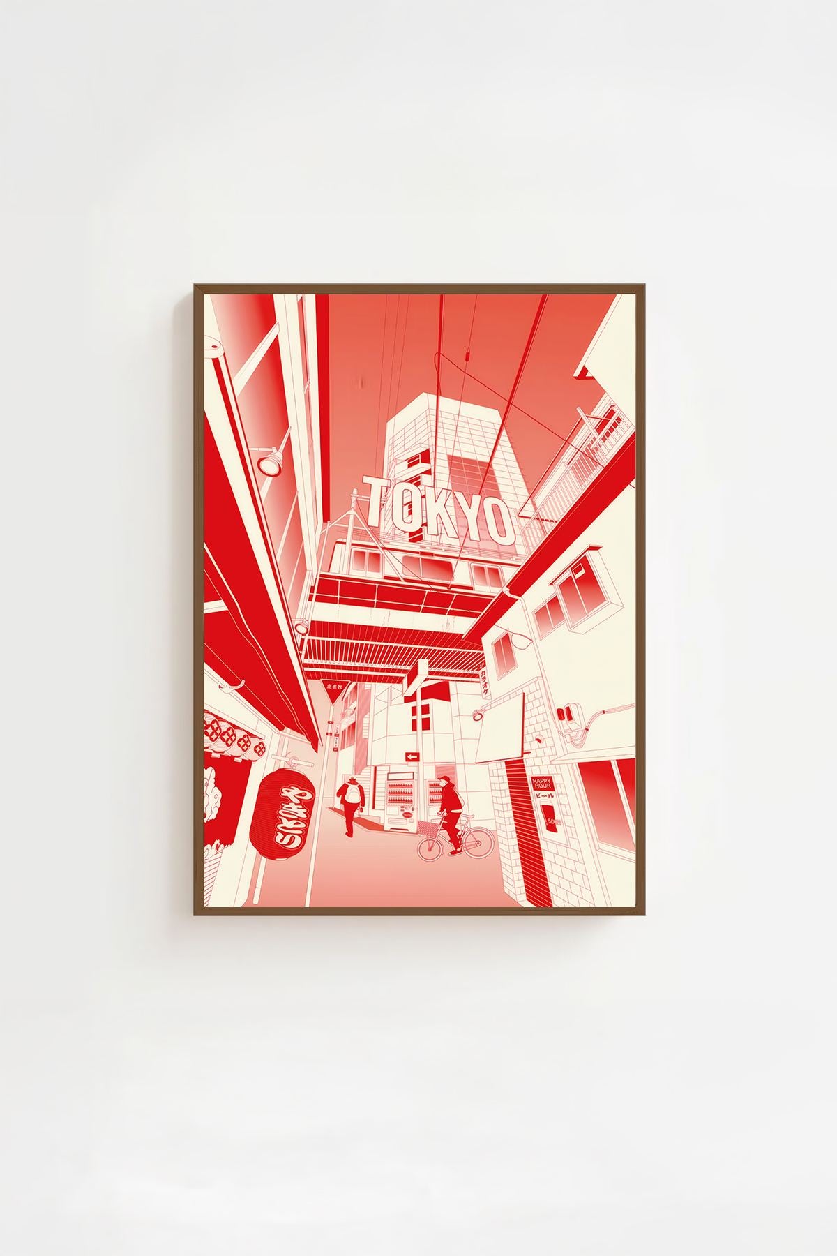 Quadro Decorativo Multicolor com Moldura de Madeira Maciça - Impressão Digital 33x48cm