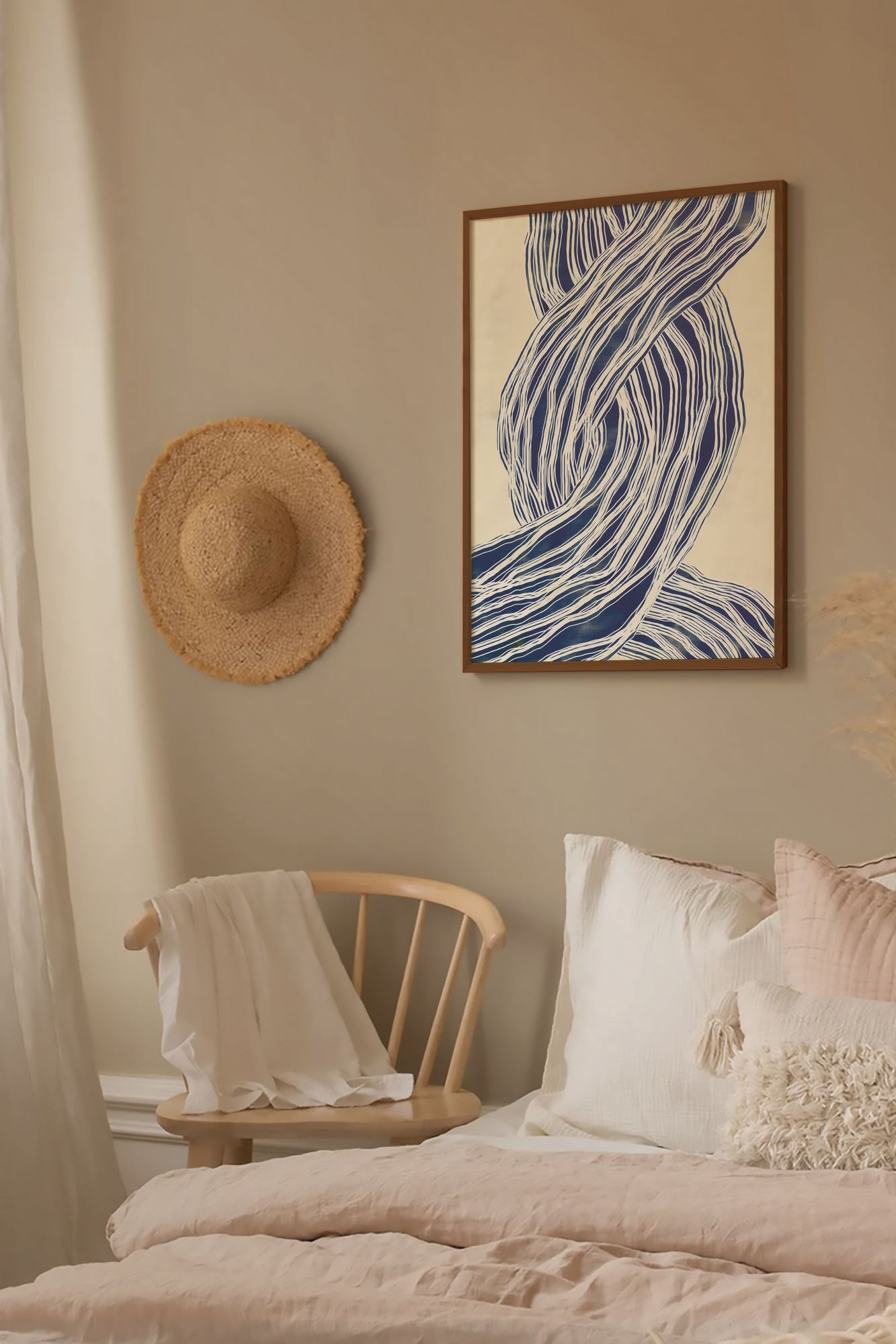 Quadro Decorativo com Moldura em Madeira Maciça (2 cm), Impressão Digital em MDF (2,7 mm), 33 x 48 cm, Multicolor