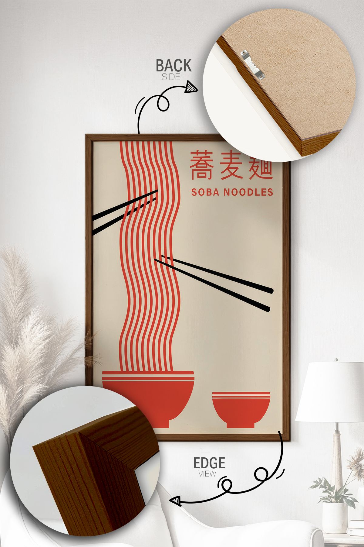 Quadro Decorativo com Moldura de Madeira Maciça, Multicolor, Impressão Digital, 33 x 48 cm – Lmnmdlkahve16