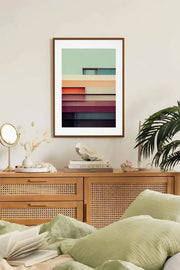 Quadro Decorativo Multicolor com Moldura de Madeira Maciça - Impressão Digital 33x48cm