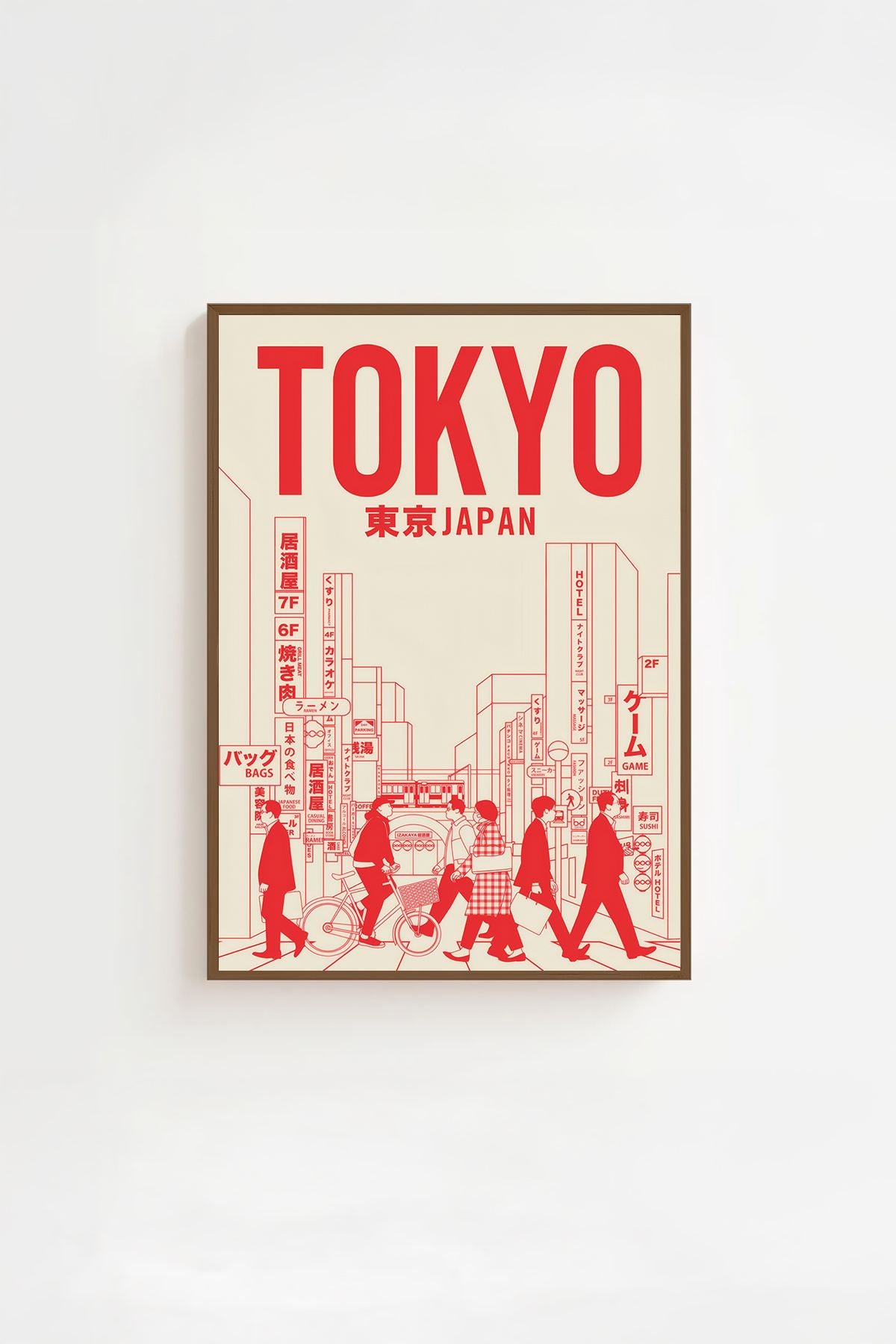 Quadro Decorativo Emoldurado Multicolor 33x48cm - Moldura Madeira Maciça - Arte Digital Premium