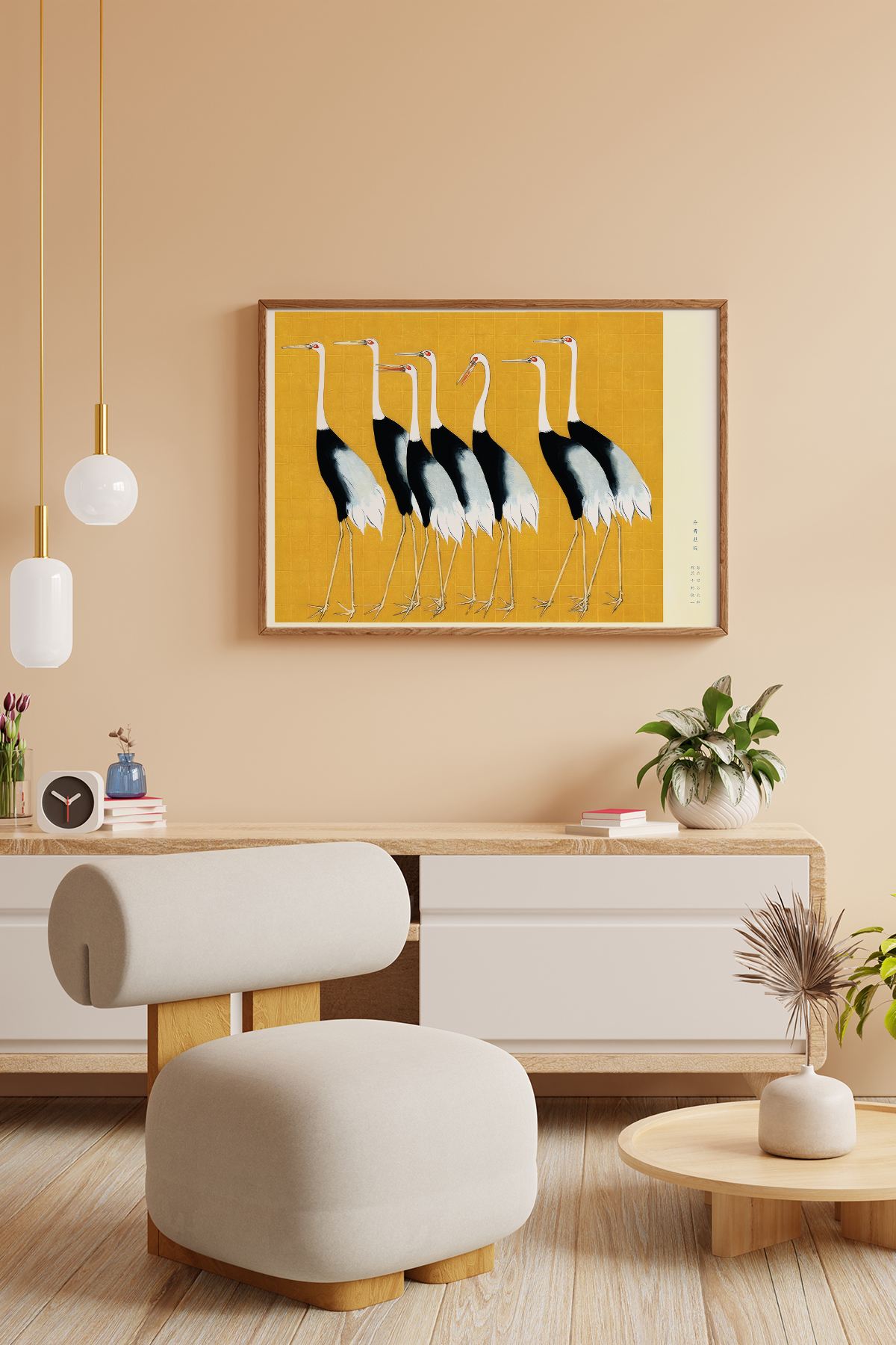 Quadro Decorativo Multicolor com Moldura de Madeira Maciça - Impressão Digital 33x48cm