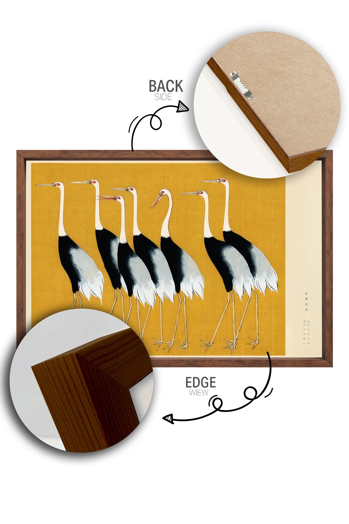 Quadro Decorativo Multicolor com Moldura de Madeira Maciça - Impressão Digital 33x48cm