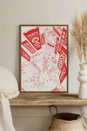 Quadro Decorativo Emoldurado Multicolor 33x48cm - Moldura Madeira Maciça 2cm