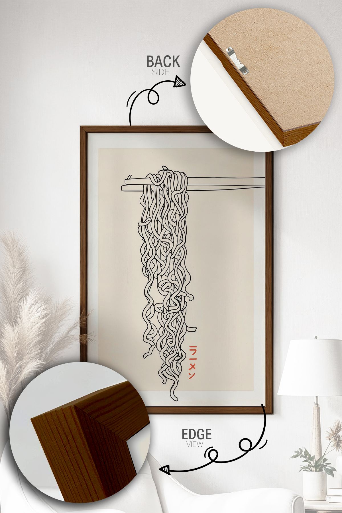 Quadro Decorativo Multicolor com Moldura de Madeira Maciça - Impressão Digital 33x48cm