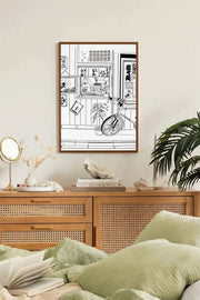 Quadro Decorativo Multicolor com Moldura de Madeira Maciça - Impressão Digital 33x48cm