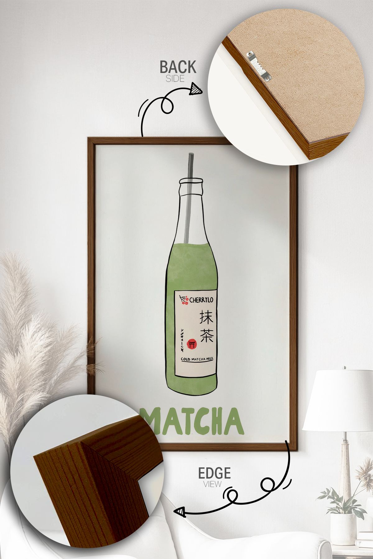 Quadro Decorativo Multicolor com Moldura de Madeira Maciça - Impressão Digital 33x48cm