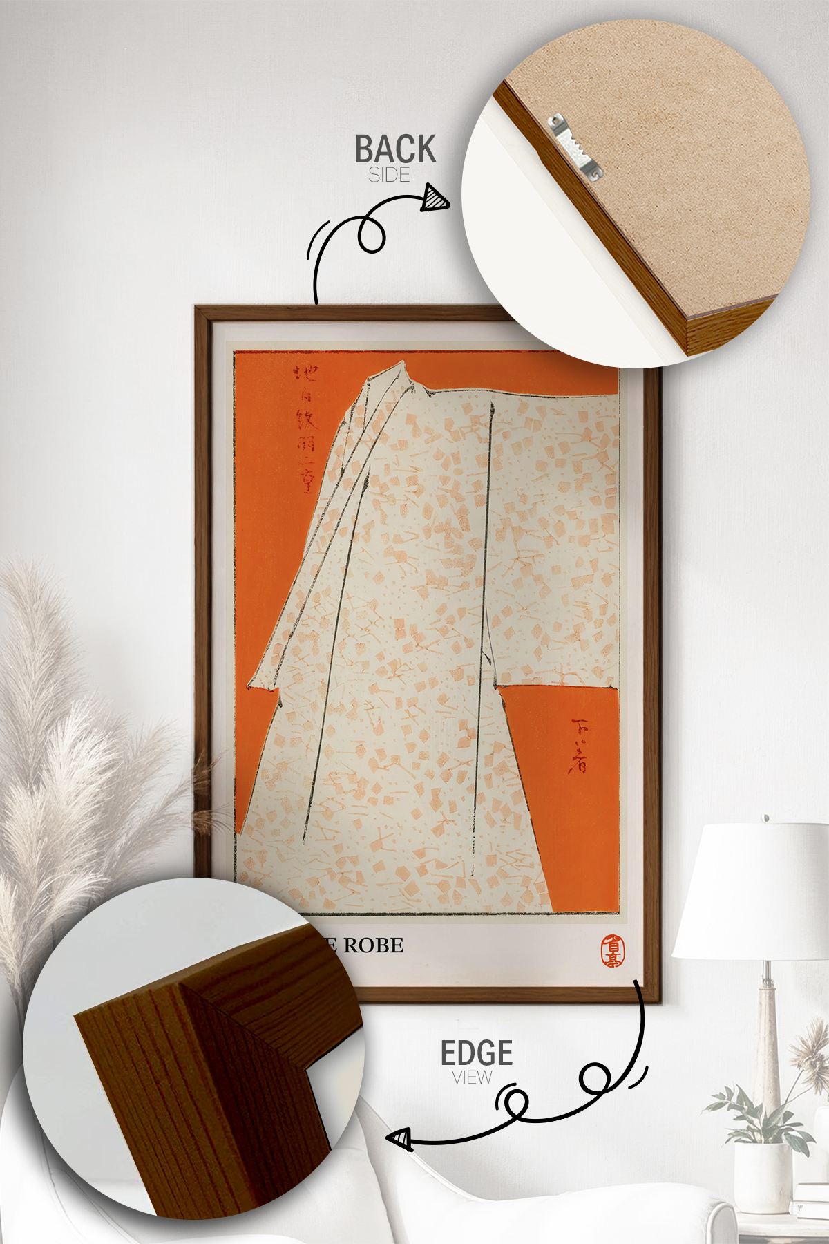 Quadro Decorativo Emoldurado Multicolor 33x48cm - Moldura Madeira Maciça 2cm