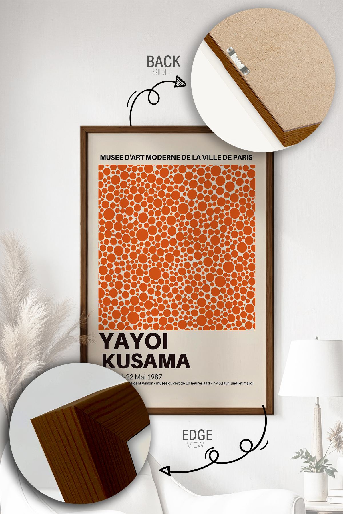 Quadro Decorativo Emoldurado Multicolor 33x48cm - Moldura Madeira Maciça - Impressão Digital de Alta Qualidade