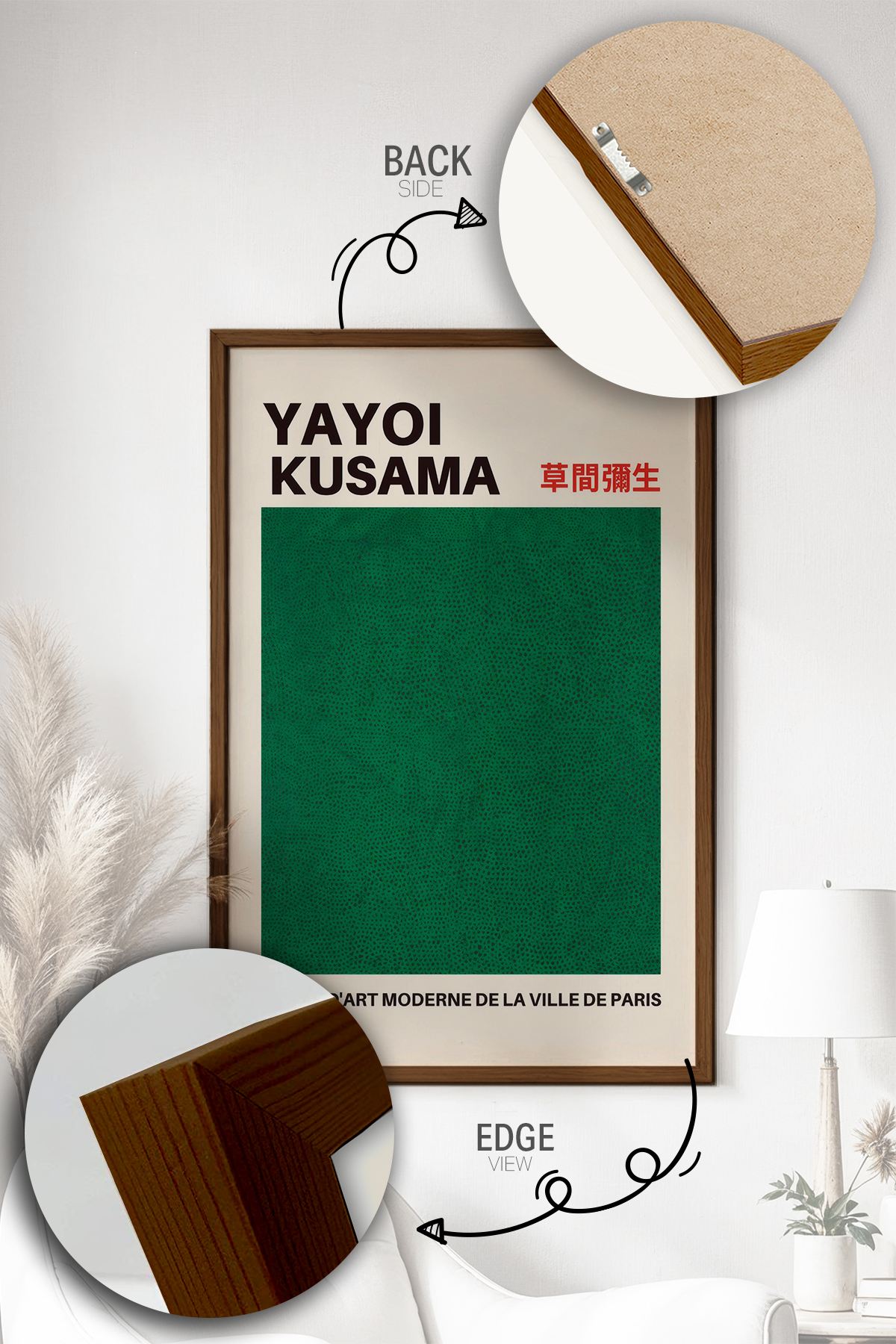 Quadro Decorativo Multicolor com Moldura de Madeira Maciça - Impressão Digital 33x48cm