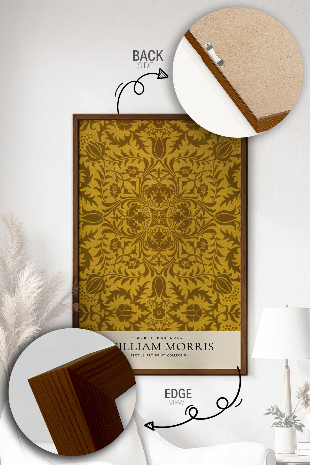 Quadro Decorativo Multicolor com Moldura de Madeira Maciça - Impressão Digital 33x48cm