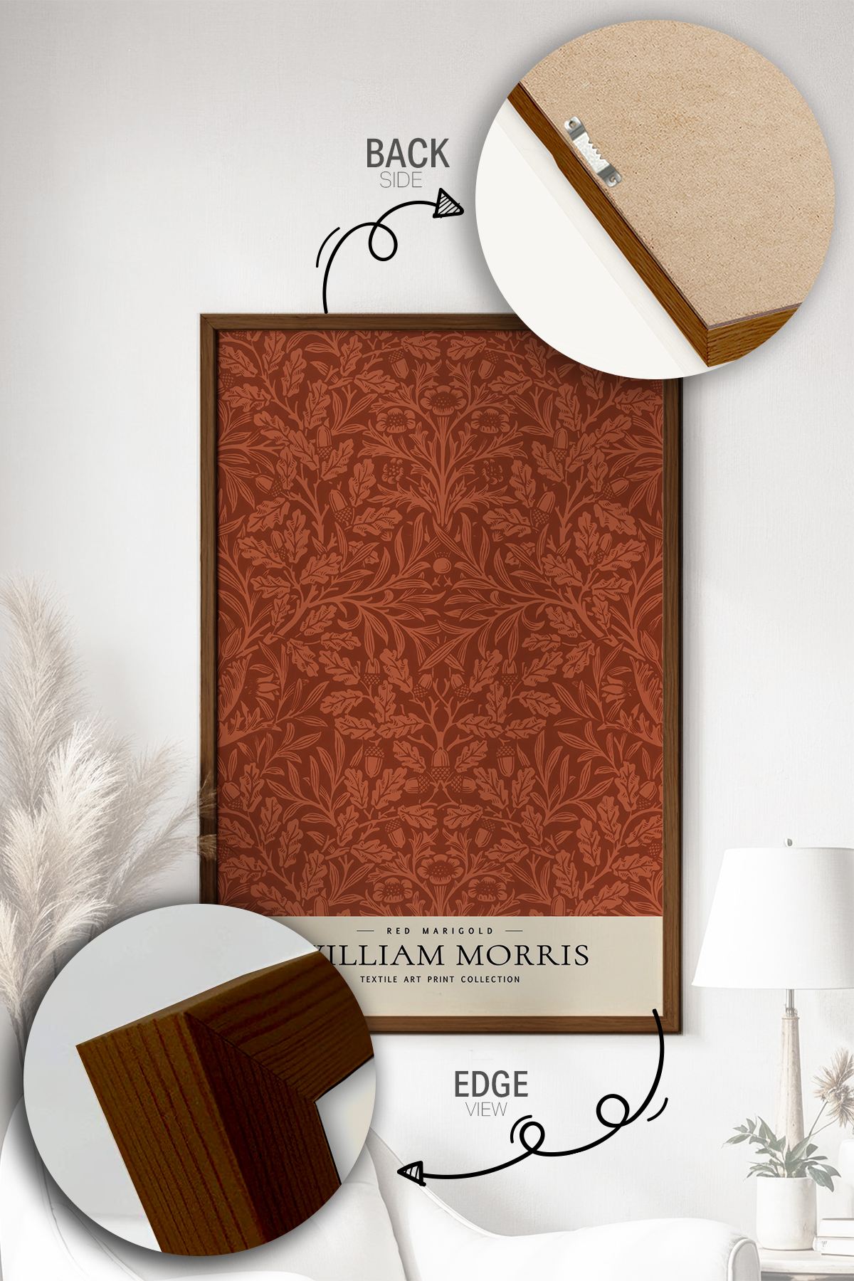 Quadro Decorativo Multicolor com Moldura de Madeira Maciça - Impressão Digital 33x48cm