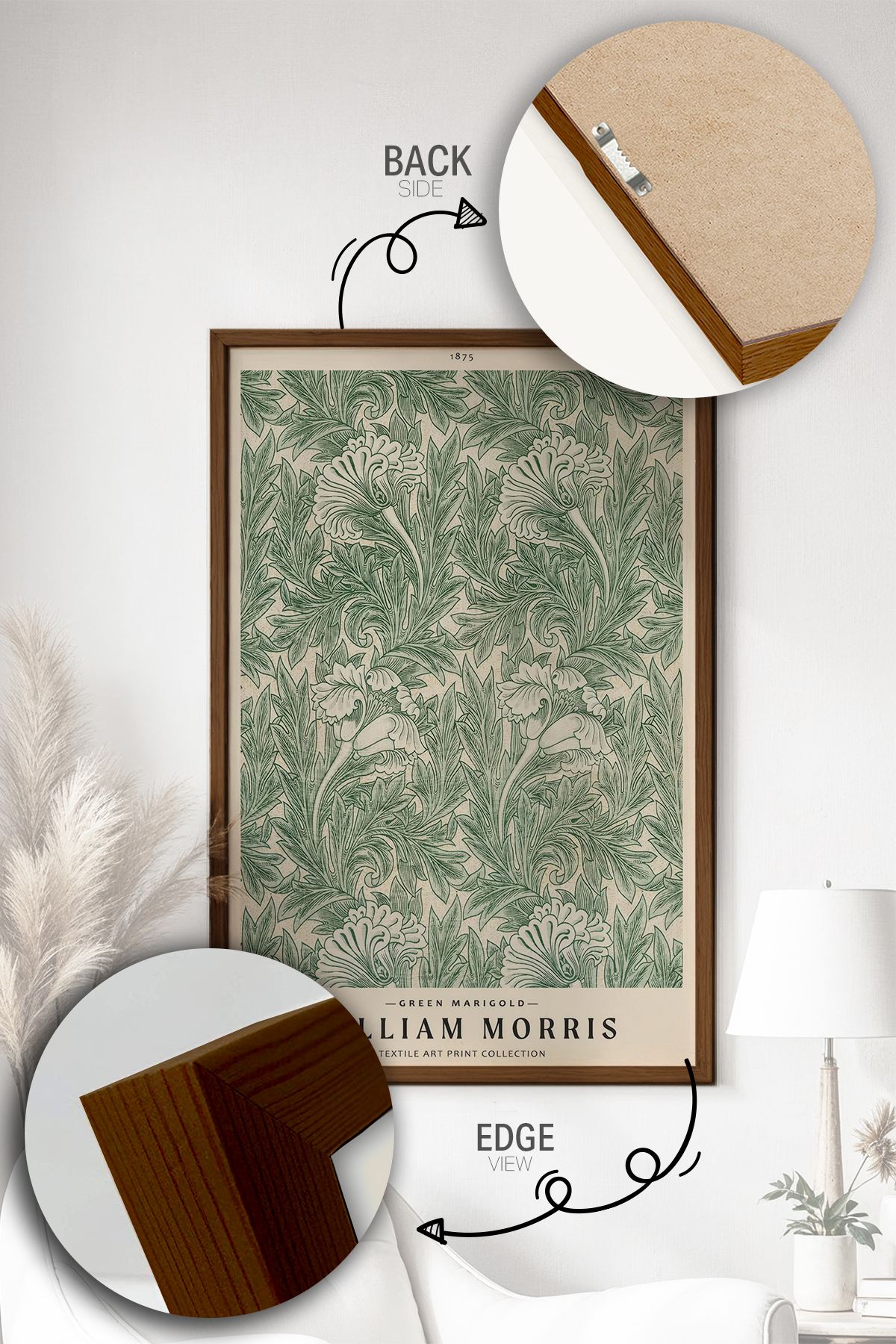 Quadro Decorativo Multicolor com Moldura de Madeira Maciça - Impressão Digital 33x48cm