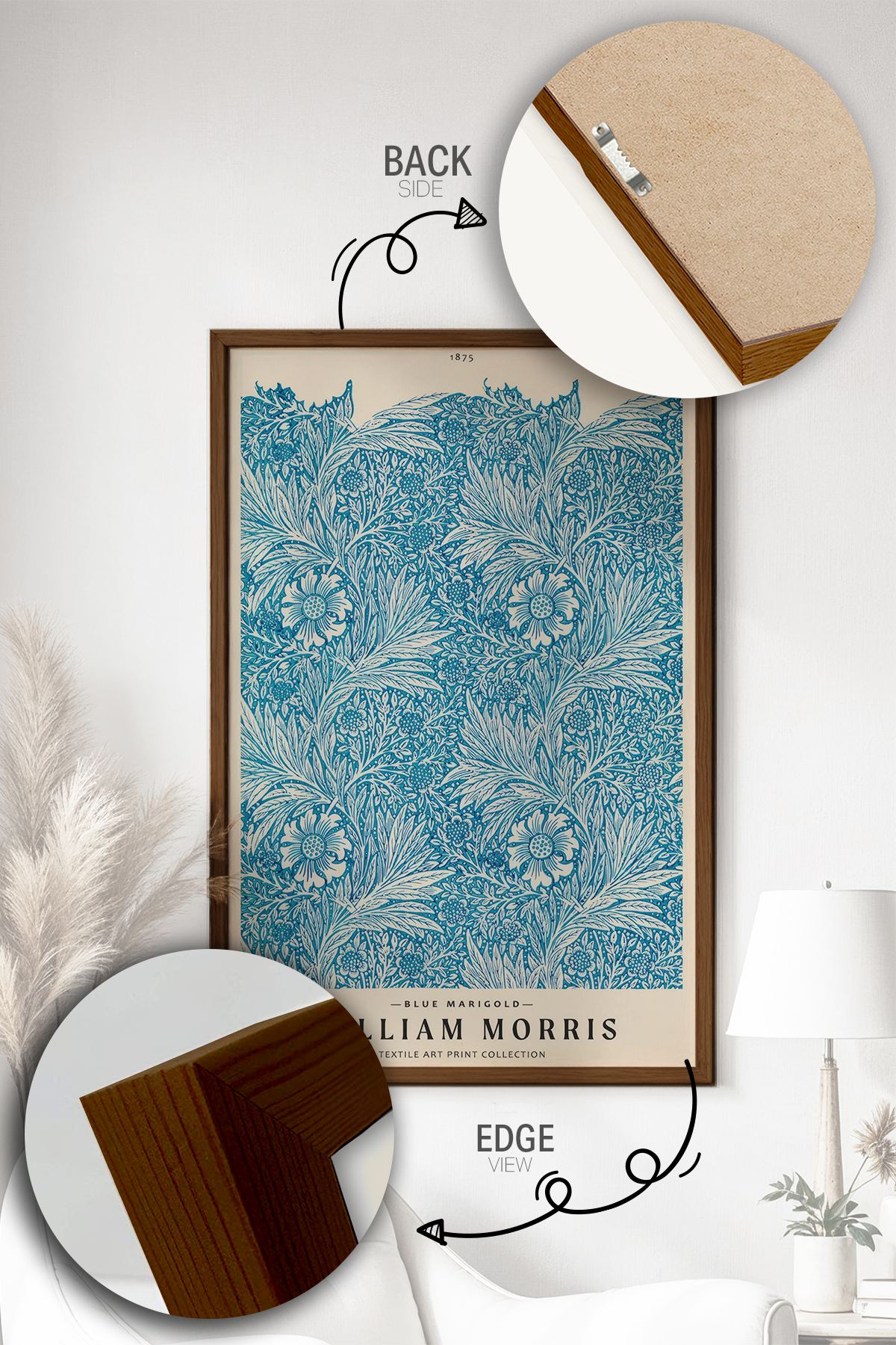 Quadro Decorativo Multicolor com Moldura de Madeira Maciça - Impressão Digital 33x48cm