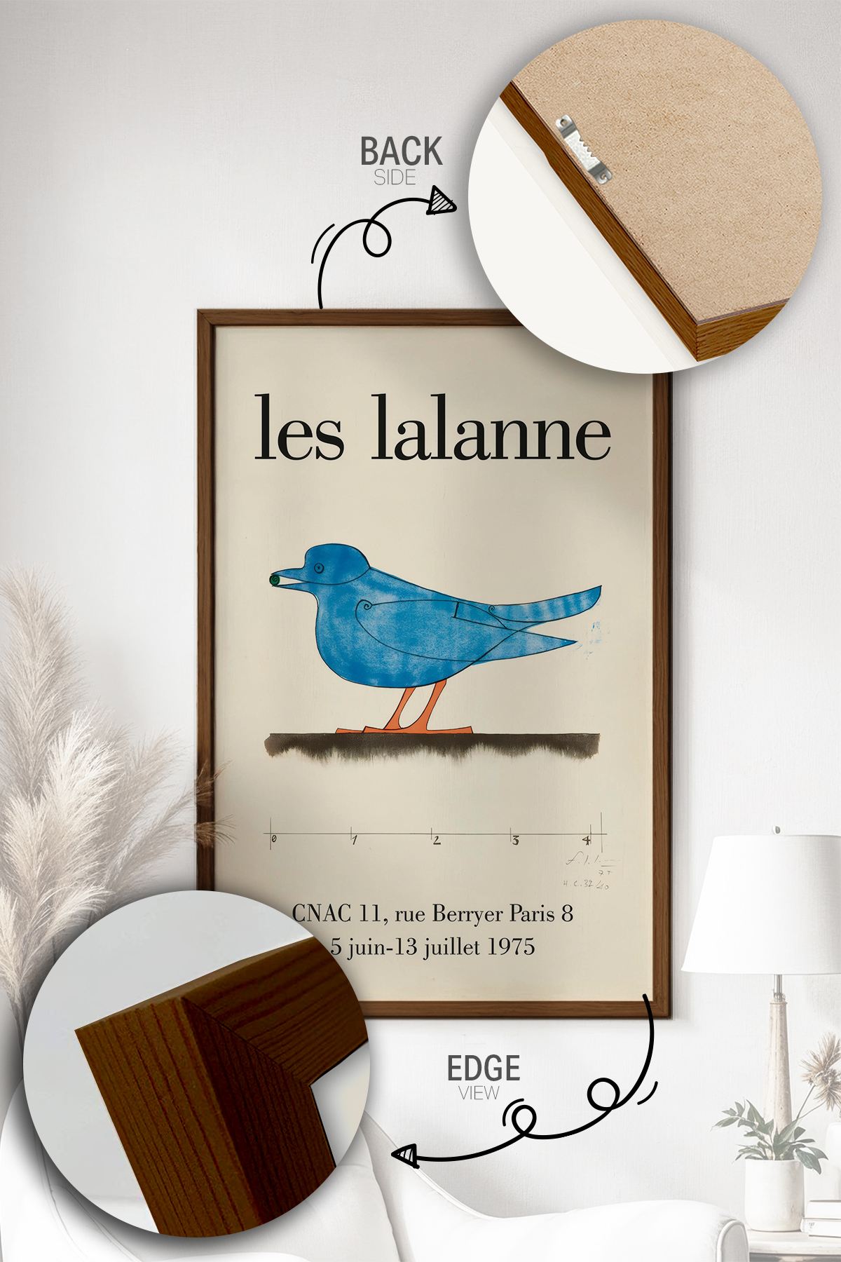 Quadro Decorativo Multicolor com Moldura de Madeira Maciça - Impressão Digital 33x48cm