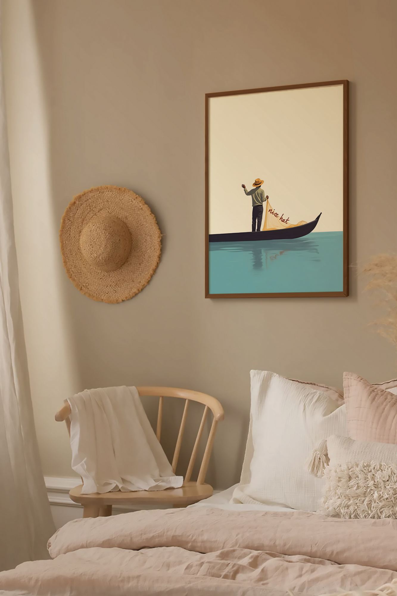 Quadro Decorativo Multicolor com Moldura de Madeira Maciça - Impressão Digital 33x48cm