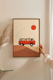 Quadro Decorativo Multicolor com Moldura de Madeira Maciça - Impressão Digital 33x48cm