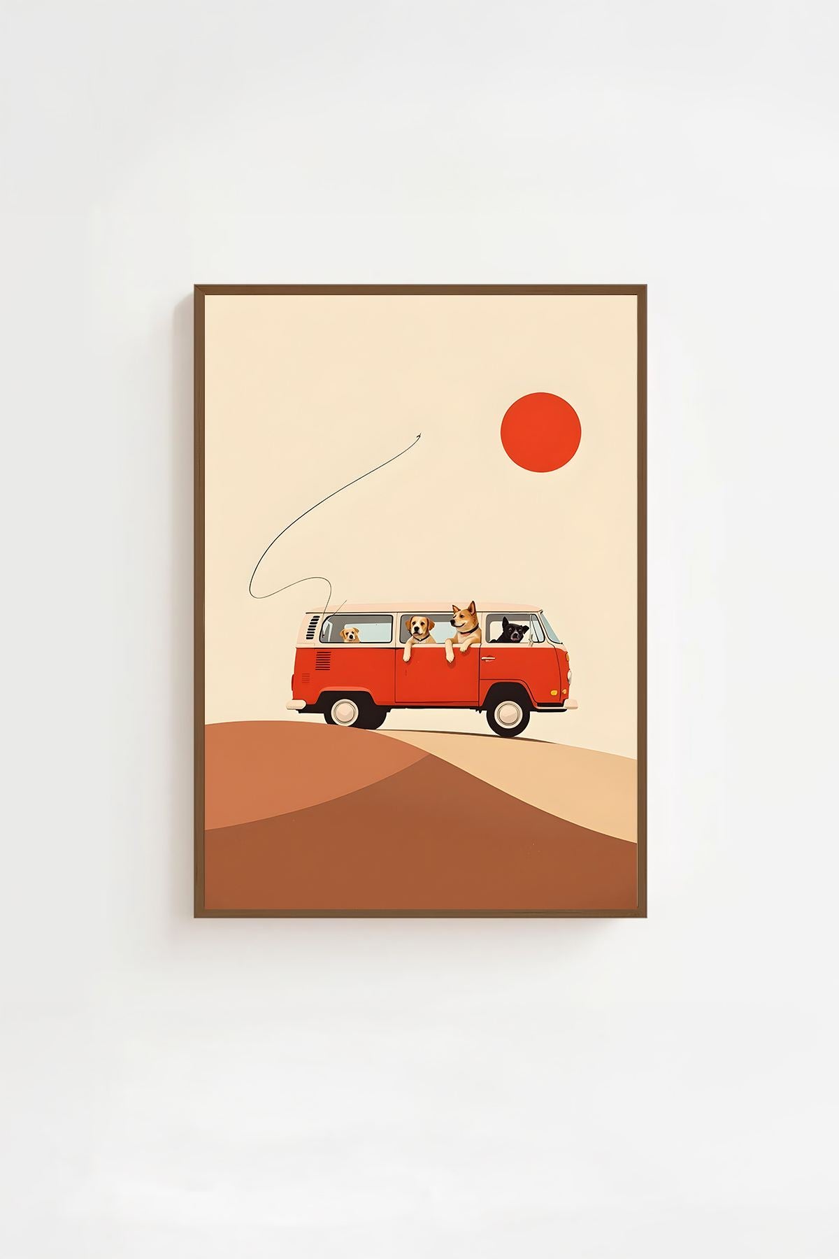 Quadro Decorativo Multicolor com Moldura de Madeira Maciça - Impressão Digital 33x48cm