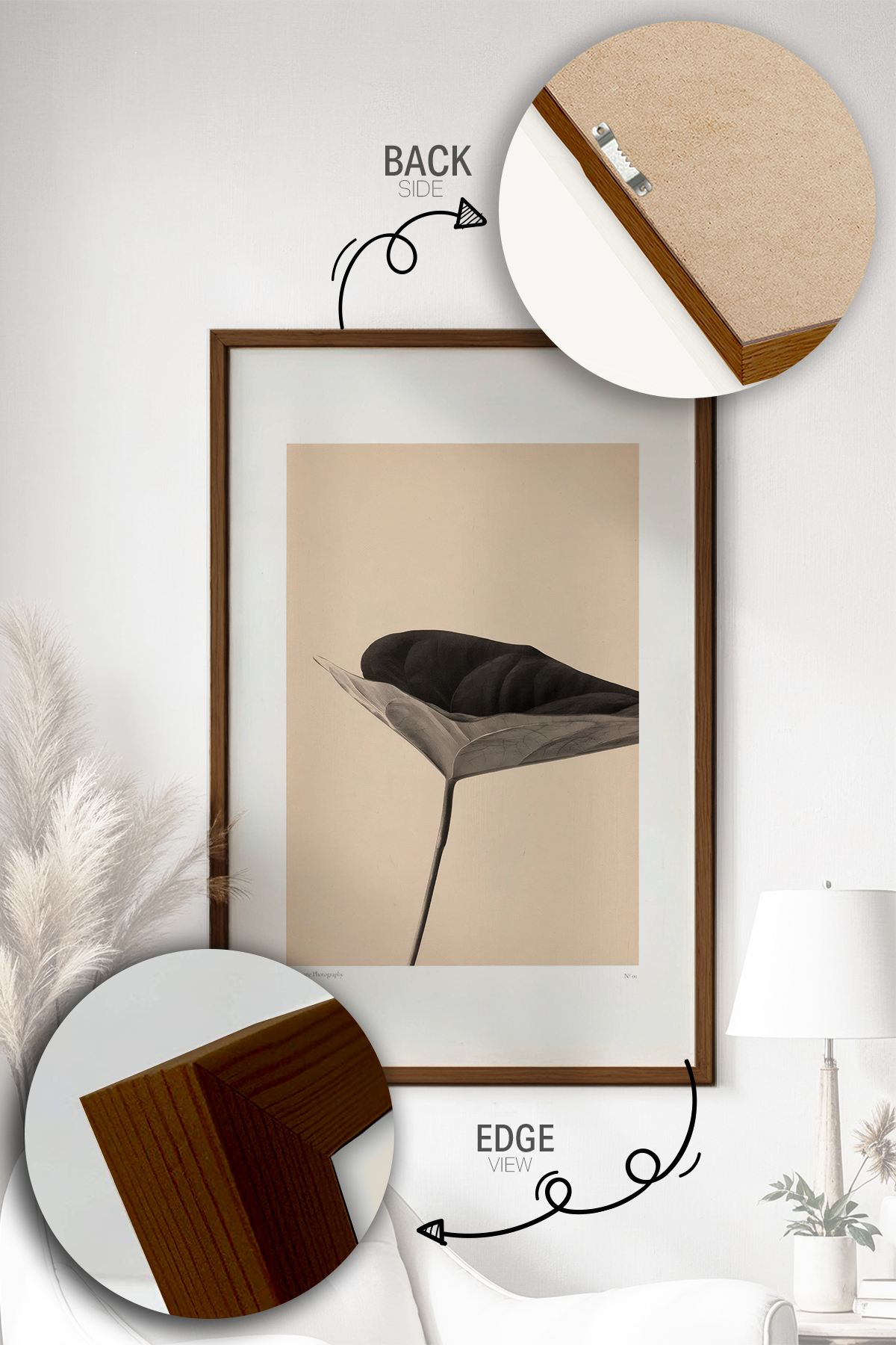 Quadro Decorativo Multicolor com Moldura de Madeira Maciça - Impressão Digital 33x48cm