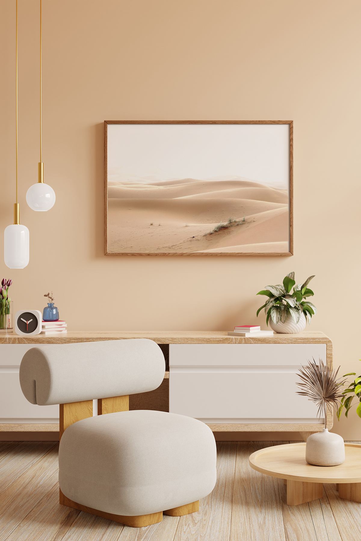 Quadro Decorativo Multicolor com Moldura de Madeira Maciça - Impressão Digital 33x48cm