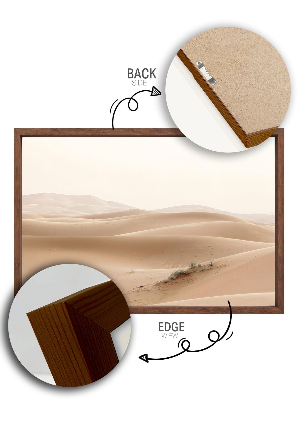 Quadro Decorativo Multicolor com Moldura de Madeira Maciça - Impressão Digital 33x48cm