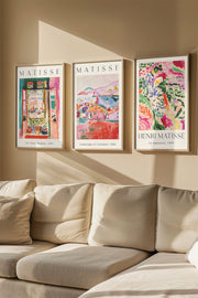 Quadro Decorativo Emoldurado em Madeira Maciça - Arte Multicolor 3 Peças 33x48cm