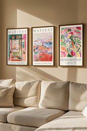 Quadro Decorativo Emoldurado Multicolor - 3 Peças em Madeira Maciça 33x48cm