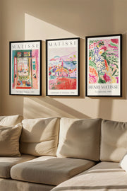 Quadro Decorativo Emoldurado Multicolor - 3 Peças em Madeira Maciça 33x48cm