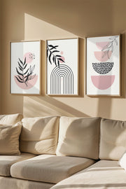 Quadro Decorativo Emoldurado Multicolor em Madeira Maciça - 3 Peças 33x48cm