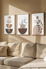 Quadro Decorativo Emoldurado Multicolor em Madeira Maciça - 3 Peças 33x48cm