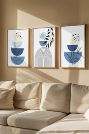 Quadro Decorativo Emoldurado Multicolor em Madeira Maciça - 3 Peças 33x48cm