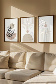 Quadro Decorativo Emoldurado Multicolor - 3 Peças em Madeira Maciça 33x48cm