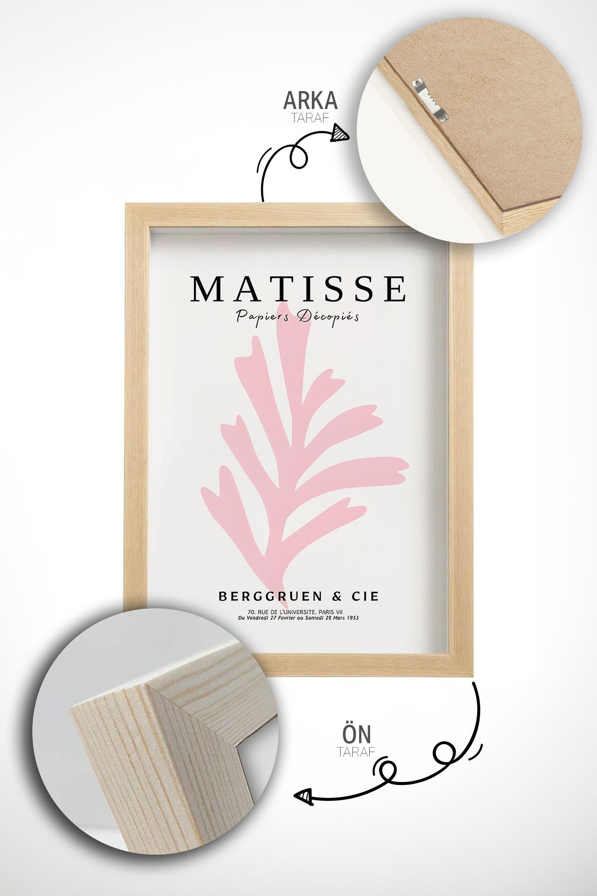 Quadro Decorativo Emoldurado em Madeira Maciça - Arte Multicolor 3 Peças 33x48cm