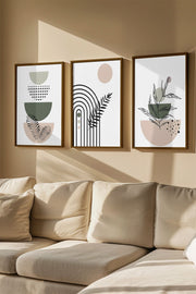 Quadro Decorativo Emoldurado Multicolor em Madeira Maciça - 3 Peças 33x48cm