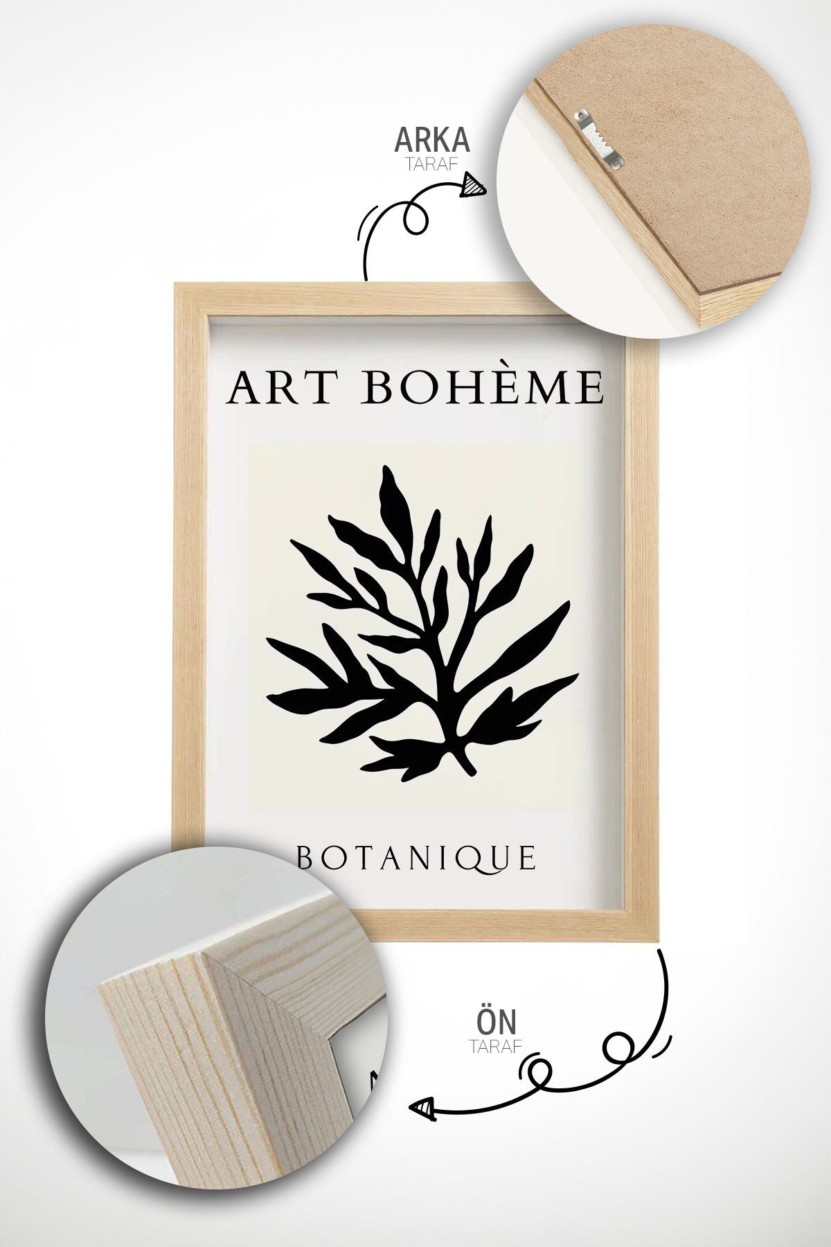 Quadro Decorativo Emoldurado em Madeira Maciça - Arte Digital Multicolor 3 Peças 33x48cm