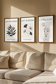 Quadro Decorativo Emoldurado Multicolor em Madeira Maciça - 3 Peças 33x48cm