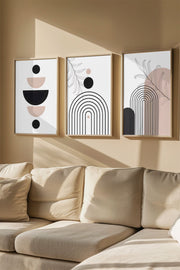 Quadro Decorativo Emoldurado Multicolor em Madeira Maciça - 3 Peças 33x48cm