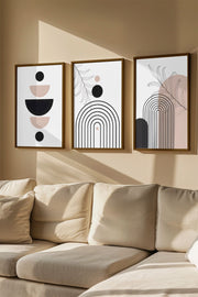 Quadro Decorativo Emoldurado Multicolor em Madeira Maciça - 3 Peças 33x48cm