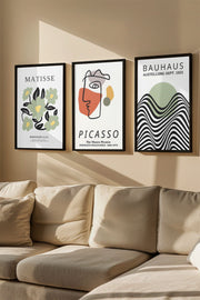 Quadro Decorativo Emoldurado Multicolor - 3 Peças em Madeira Maciça 33x48cm