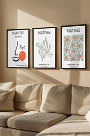 Quadro Decorativo Emoldurado Multicolor 3 Peças - Madeira Maciça 33x48cm