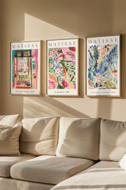 Quadro Decorativo Emoldurado em Madeira Maciça - Arte Digital Multicolor 3 Peças 33x48cm