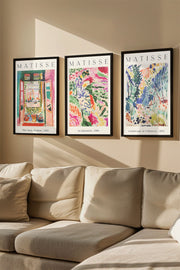 Quadro Decorativo Emoldurado Multicolor 3 Peças - Madeira Maciça 33x48cm Arte Moderna para Parede