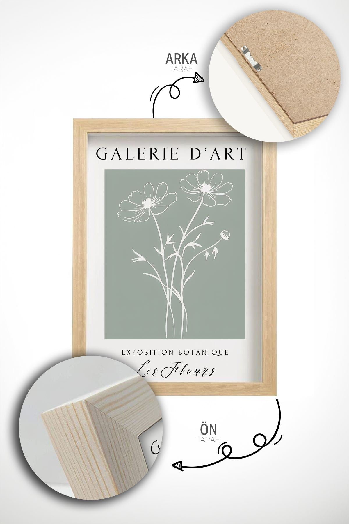 Quadro Decorativo Emoldurado em Madeira Maciça - Arte Multicolor 3 Peças 33x48cm