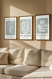 Quadro Decorativo Emoldurado Multicolor Artvmodel24-Kahve - 3 Peças em Madeira Maciça 33x48cm