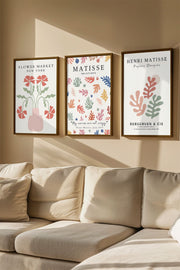 Quadro Decorativo Emoldurado Multicolor em Madeira Maciça - 3 Peças 33x48cm