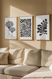 Quadro Decorativo Emoldurado Multicolor em Madeira Maciça - 3 Peças 33x48cm