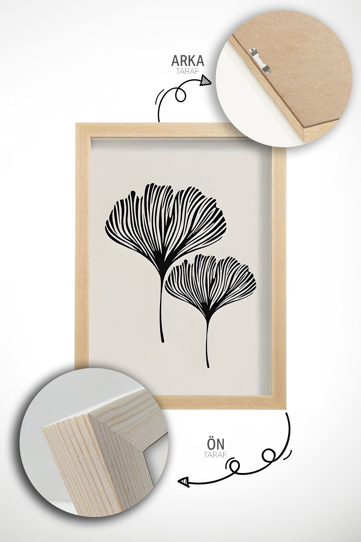 Quadro Decorativo Emoldurado Multicolor em Madeira Maciça - 3 Peças 33x48cm