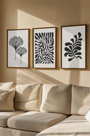 Quadro Decorativo Emoldurado Multicolor em Madeira Maciça - 3 Peças 33x48cm