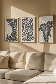 Quadro Decorativo Emoldurado Multicolor em Madeira Maciça - 3 Peças 33x48cm